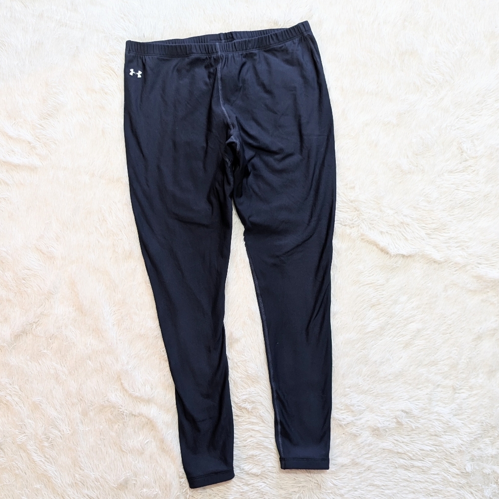 🔴SALE! Under Armour Navy Blue Brushed Fleece Lined Active Outdoor Leggings XL